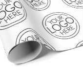 Basis zakelijk kantoorlogo met contactgegevens cadeaupapier (Rol Hoek)