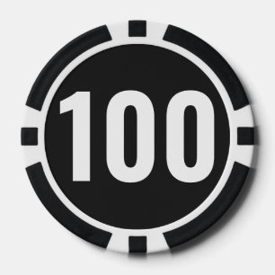 Basis zwart wit vet nummer poker chips