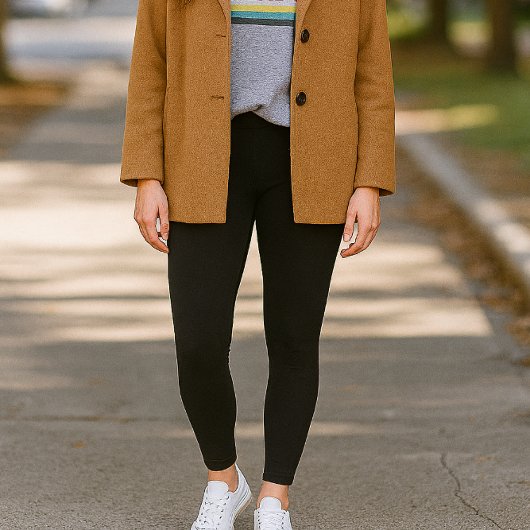 Basis Zwarte Leggings van Middelzwaar Materiaal