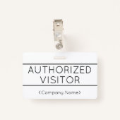 Basisbadge "GEMACHTIGD BEZOEKER" Badge (Achterkant met clip)