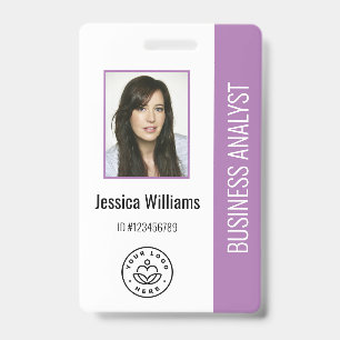 Basisbedrijfslogo Foto Paars Personeels-ID Badge