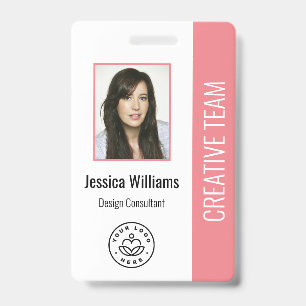 Basisbedrijfslogo foto roze personeels-ID Badge