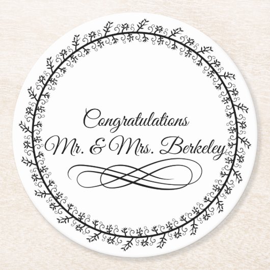 Basisblanco Onderzetters voor bruiloften (Voorkant)