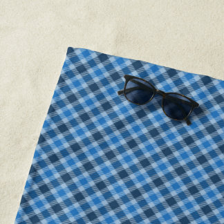 Basisblauw/Babyblauw geruit diagonaal ruitjespatro Strandlaken