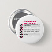 basisgegevens van coronavirus ronde button 5,7 cm (Voorkant /achterkant)