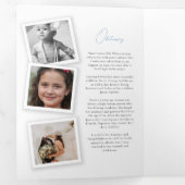 Basisherdenkingsprogramma simpele foto's drieluik uitnodiging (Binnenzijde eerst)