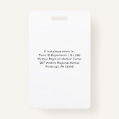 Basisidentificatiebadge met foto en Logo Badge (Achterkant)