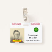 Basisidentiteitsbewijs van het personeelslid badge (Achterkant met clip)