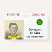 Basisidentiteitsbewijs van het personeelslid badge (Achterkant)