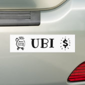 Basisinkomen voor allen bumpersticker (Op auto)