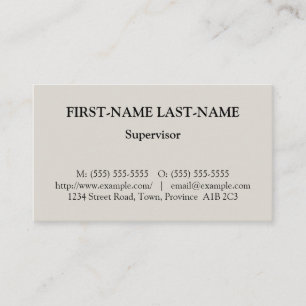 Basiskaart voor beroepsprofiel visitekaartje