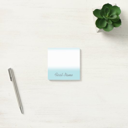 Basispowder Blauwe Achtergrond met Dim Gray Naam Post-it® Notes (Kantoor)
