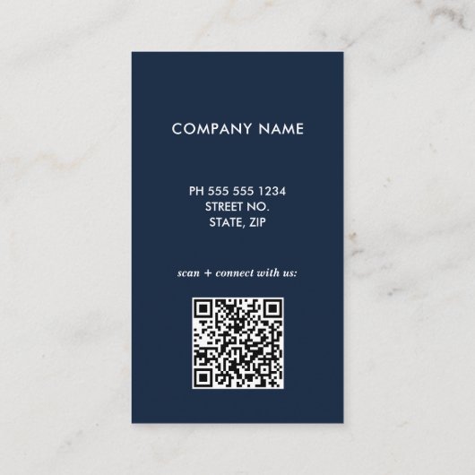 Basisscanbaar QR-code blauw Visitekaartje (Achterkant)