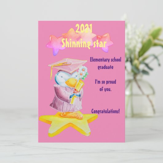 Basisschool afstuderen kaart (Staand voorkant)