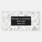 Basisschool gepersonaliseerd leraar klaslokaal spandoek (Horizontaal)