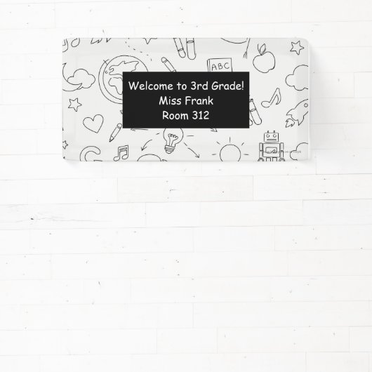 Basisschool gepersonaliseerd leraar klaslokaal spandoek (Insitu)