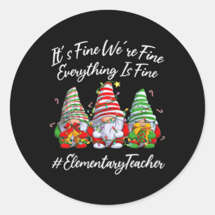 Basisschoolleerkrachten alles is goed Kerstman Ronde Sticker