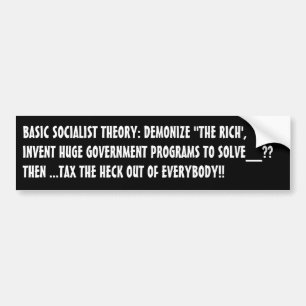BASISSOCIALISTISCHE THEORY: DEMONISEER "HET RIJK" BUMPERSTICKER