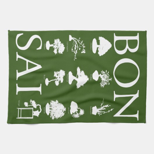 Basisstijlen van Bonsai-boom Theedoek (Horizontaal)