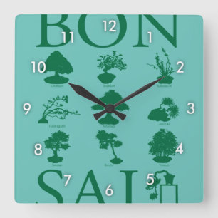 Basisstijlen van Bonsai-boom Vierkante Klok