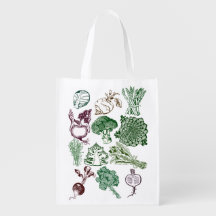 Basiszak met biologisch voedsel afdrukken