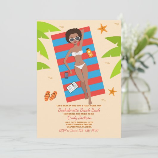 Bask Dans Le Soleil 2 Bachelorette Invitation (Debout devant)
