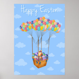Basked Of Easter Eggs Poster