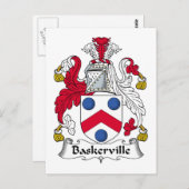 Baskerville Family Crest Briefkaart (Voorkant / Achterkant)