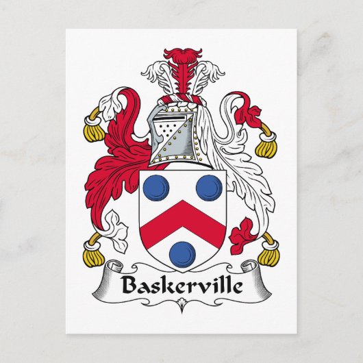 Baskerville Family Crest Briefkaart (Voorkant)