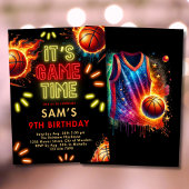 Basket Anniversaire Invitation Garçons Neon Jeu He