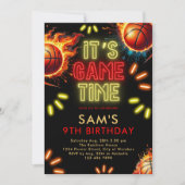 Basket Anniversaire Invitation Garçons Neon Jeu He (Devant)