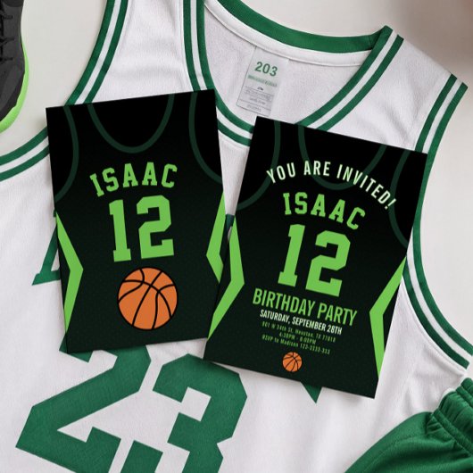 Basket-ball 12 Anniversaire Invitation