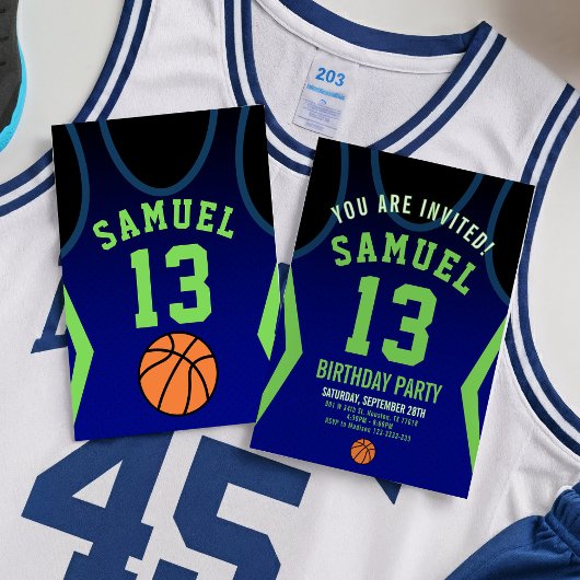 Basket-ball 13 Anniversaire Invitation