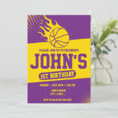 Basket-ball 1er anniversaire Invitation (Debout devant)