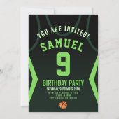 Basket-ball 9 Invitation d'anniversaire (Devant)