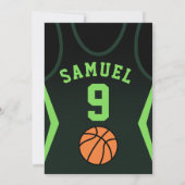 Basket-ball 9 Invitation d'anniversaire (Dos)