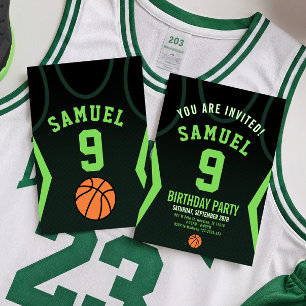 Basket-ball 9 Invitation d'anniversaire