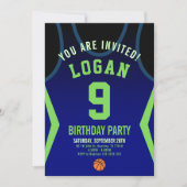 Basket-ball 9 Invitation d'anniversaire (Devant)