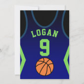 Basket-ball 9 Invitation d'anniversaire (Dos)