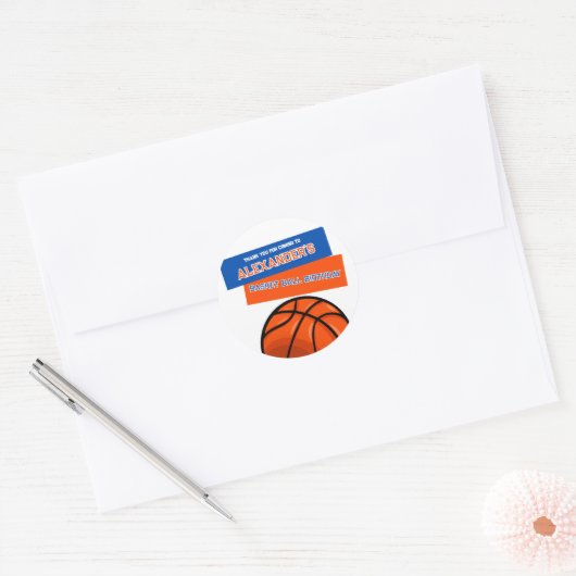Basket-ball Anniversaire Bash Sticker (Enveloppe)