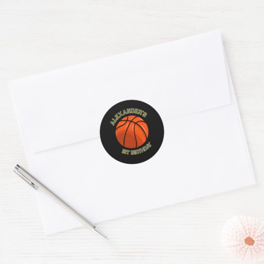 Basket-ball Anniversaire Bash Sticker (Enveloppe)