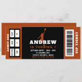 Basket-ball Anniversaire Fête Billet Invitation (Devant / Derrière)