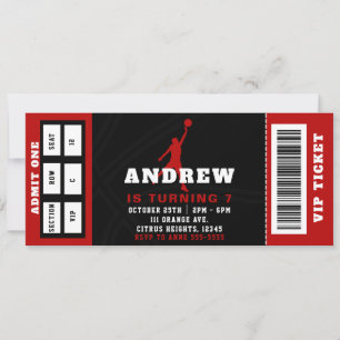 Basket-ball Anniversaire Fête Billet Invitation