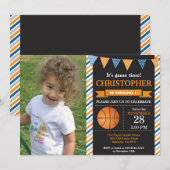 Basket-ball Anniversaire Invitation 1er Anniversai (Devant / Derrière)