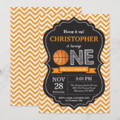 Basket-ball Anniversaire Invitation 1er Anniversai (Devant / Derrière)
