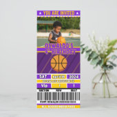 Basket-ball Anniversaire Invitation Billet(Purple& (Debout devant)