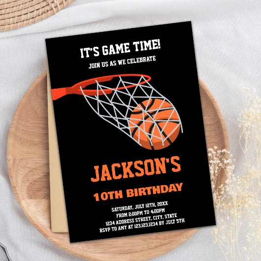 Basket Ball Basket Invitations Anniversaire