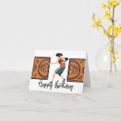 Basket-ball Carte d'anniversaire avec balle pour f (Fleur jaune)