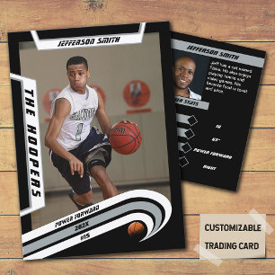 Basket-ball carte de commerce en argent vif noir
