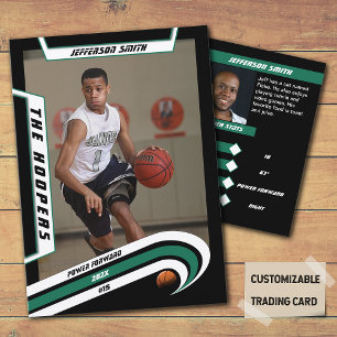 Basket-ball carte de commerce en vert vif noir